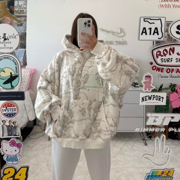 Dairy Boy Camo Woodland Oversized Hoodie - Picture 1 of 7